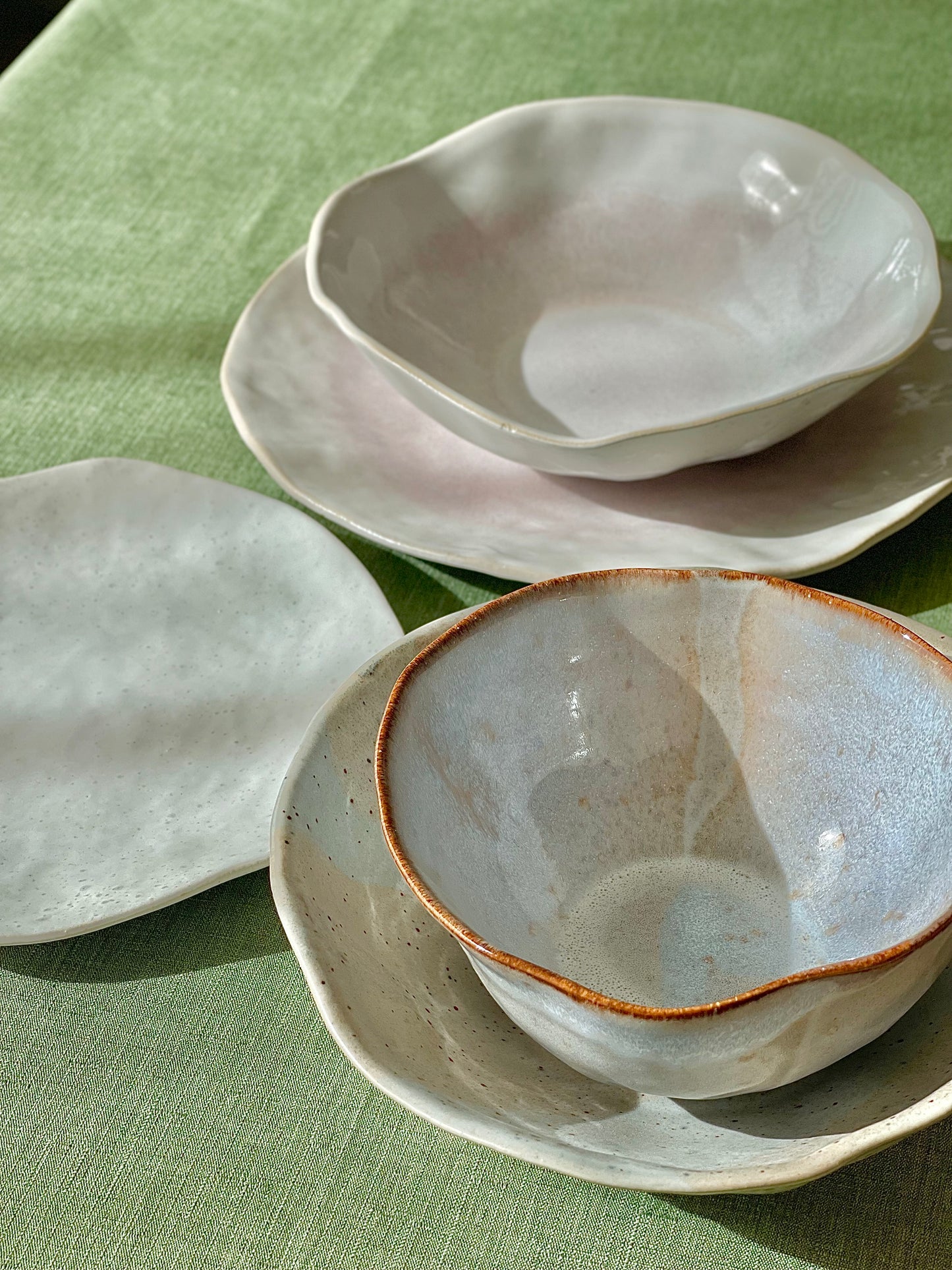 Nature Shape Smooth Handmade White Pasta Plate LIGHT PINK