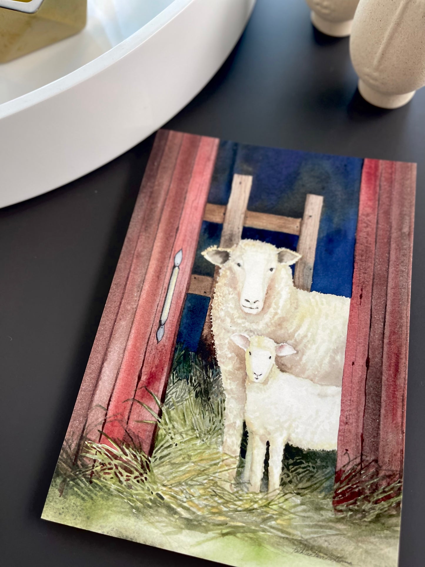 Farm Family Sheep Art Poster by Wild Apple