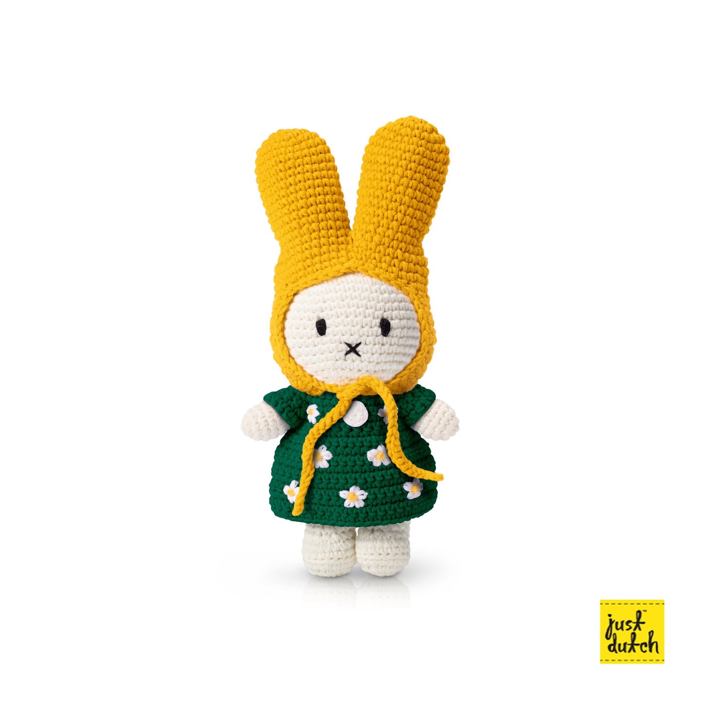 Miffy Handmade Green Flower Dress with Yellow Hat