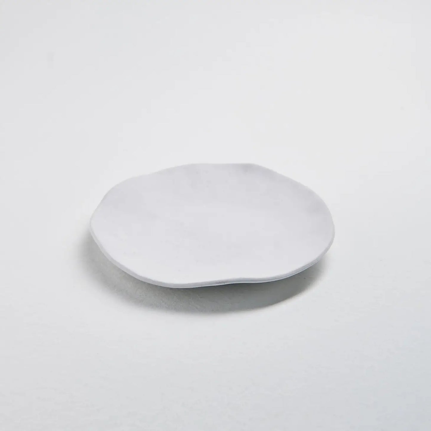 Nature Shape Smooth Stoneware Handmade Ceramic White Salad Plate
