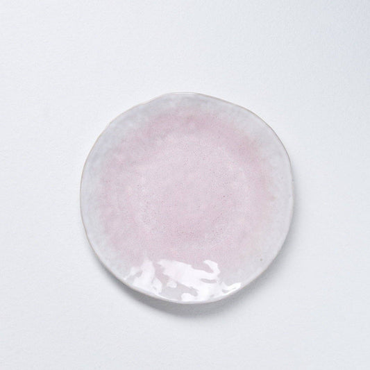 Nature Shape Smooth Handmade White Dinner Plate LIGHT PINK