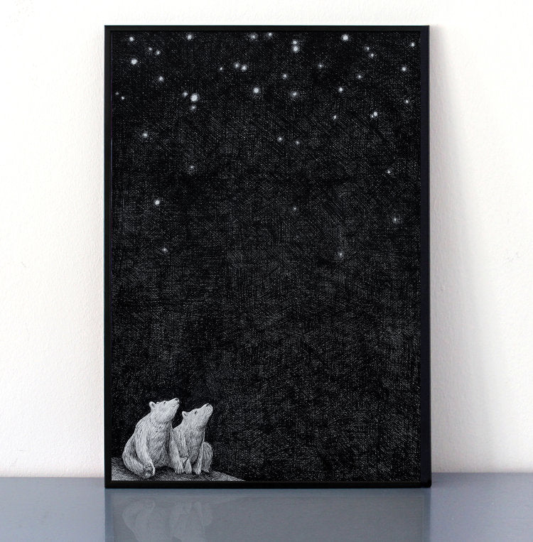 A Starry Night Art Poster by Morten Løfberg