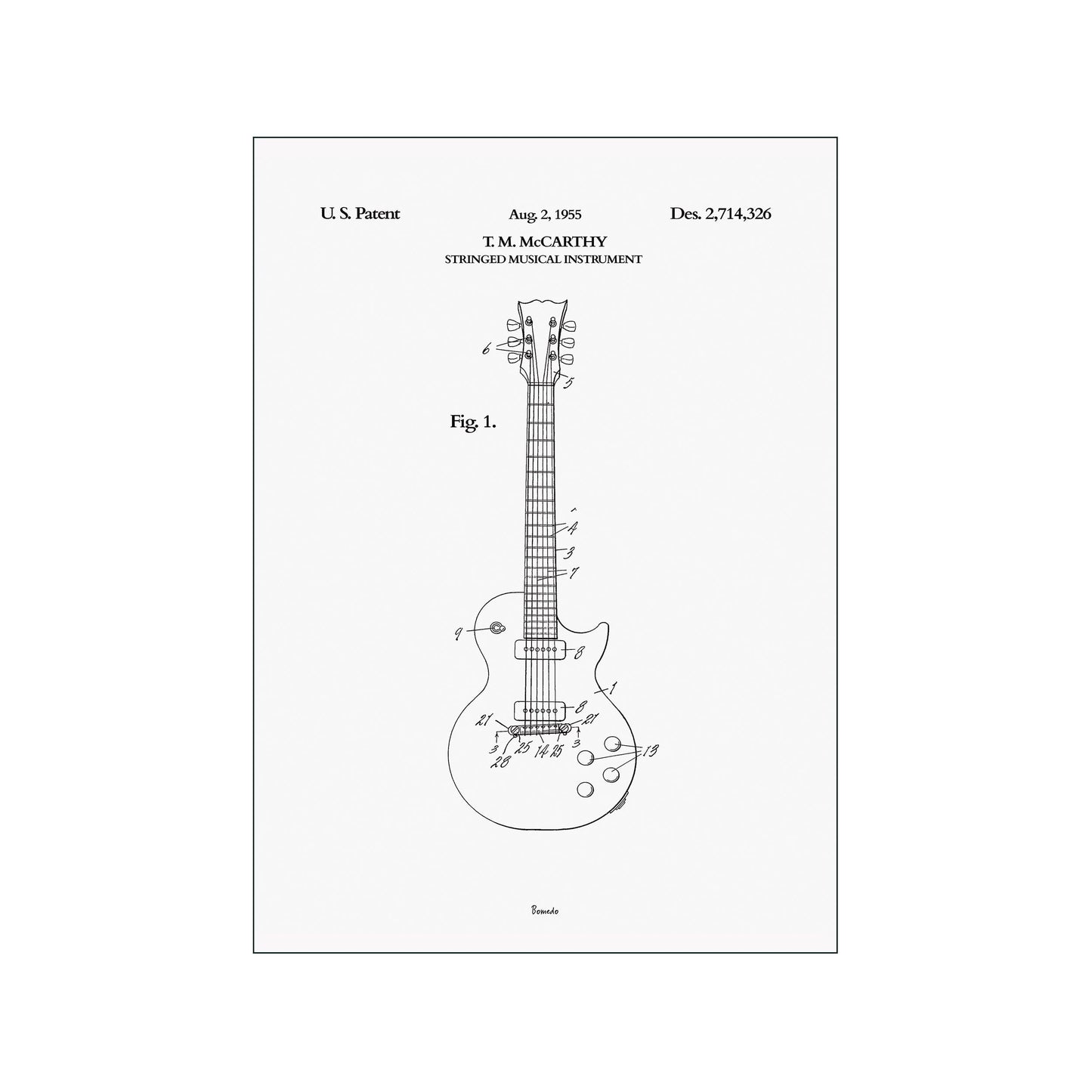 Electric Guitar Art Poster by Bomedo