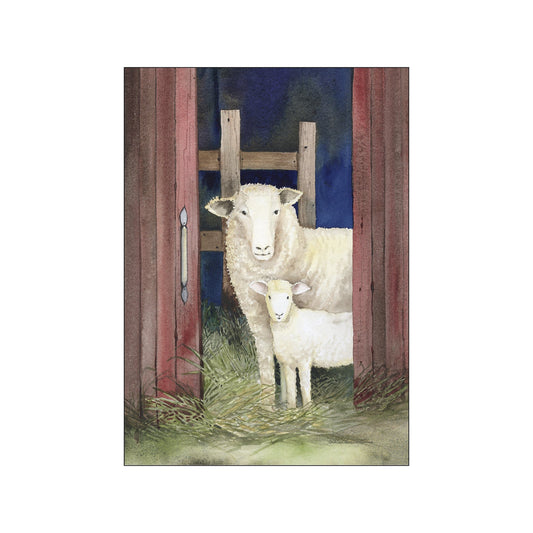 Farm Family Sheep Art Poster by Wild Apple