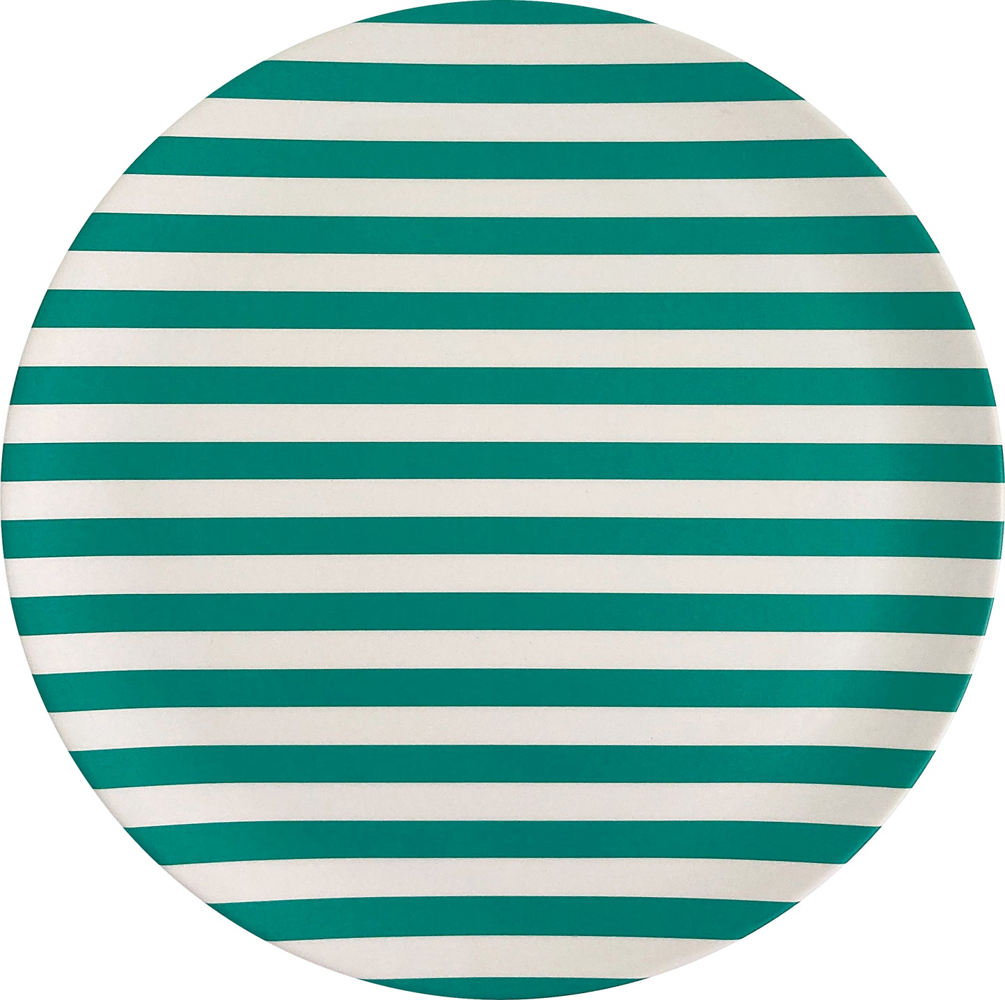 Green Stripe Bamboo Fiber Dinner Plate