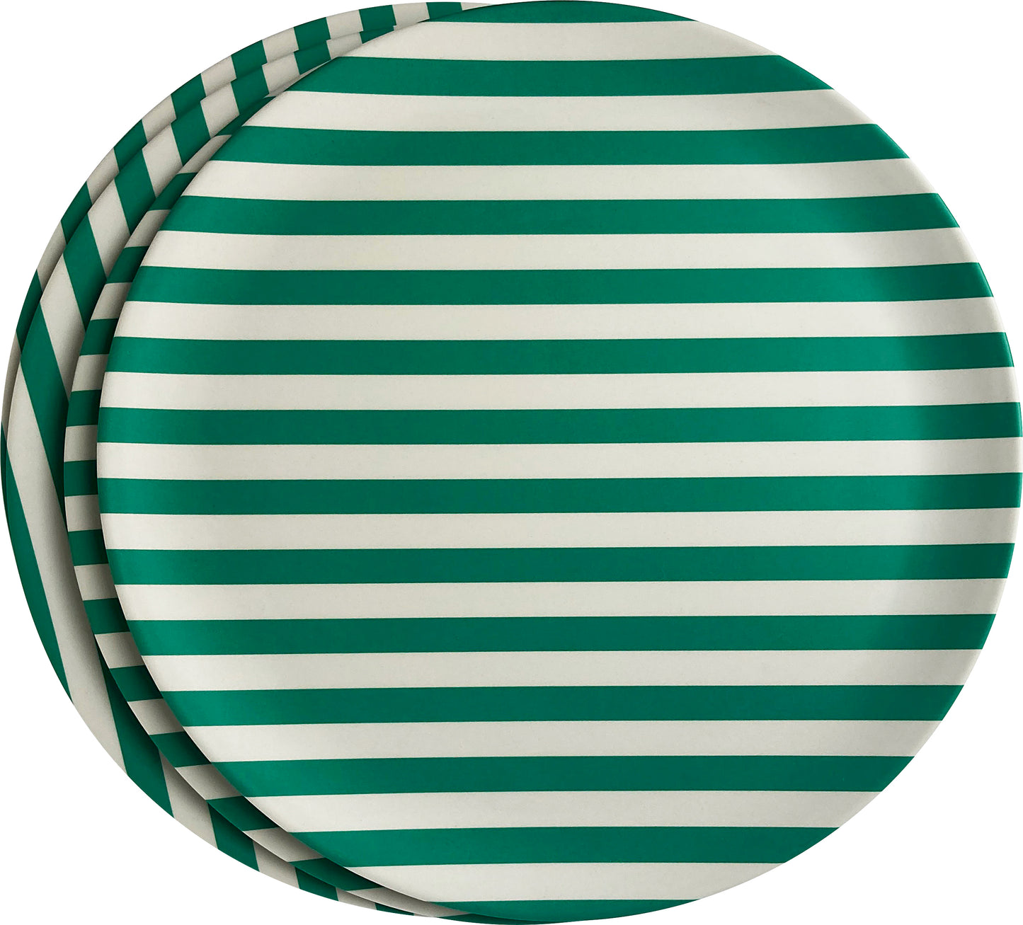 Green Stripe Bamboo Fiber Dinner Plate
