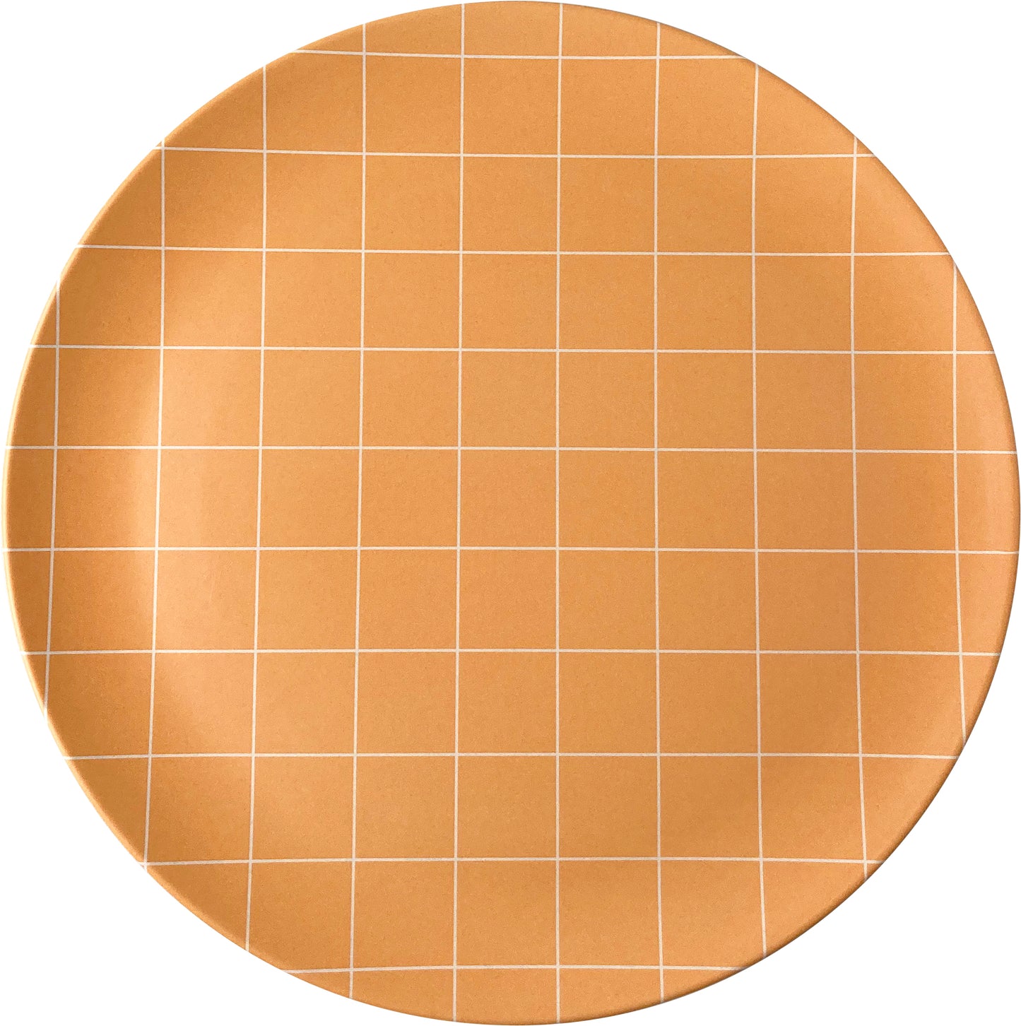 Orange Grid Bamboo Dinner Plate