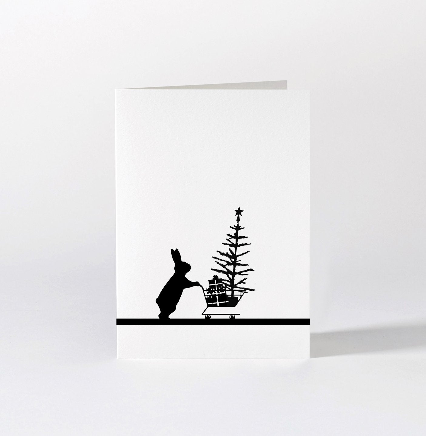 Christmas Shopping Rabbit Card