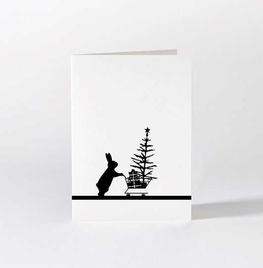 Christmas Shopping Rabbit Card