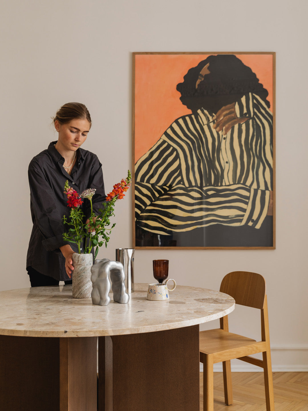Serene Stripes Art Poster by Hanna Peterson