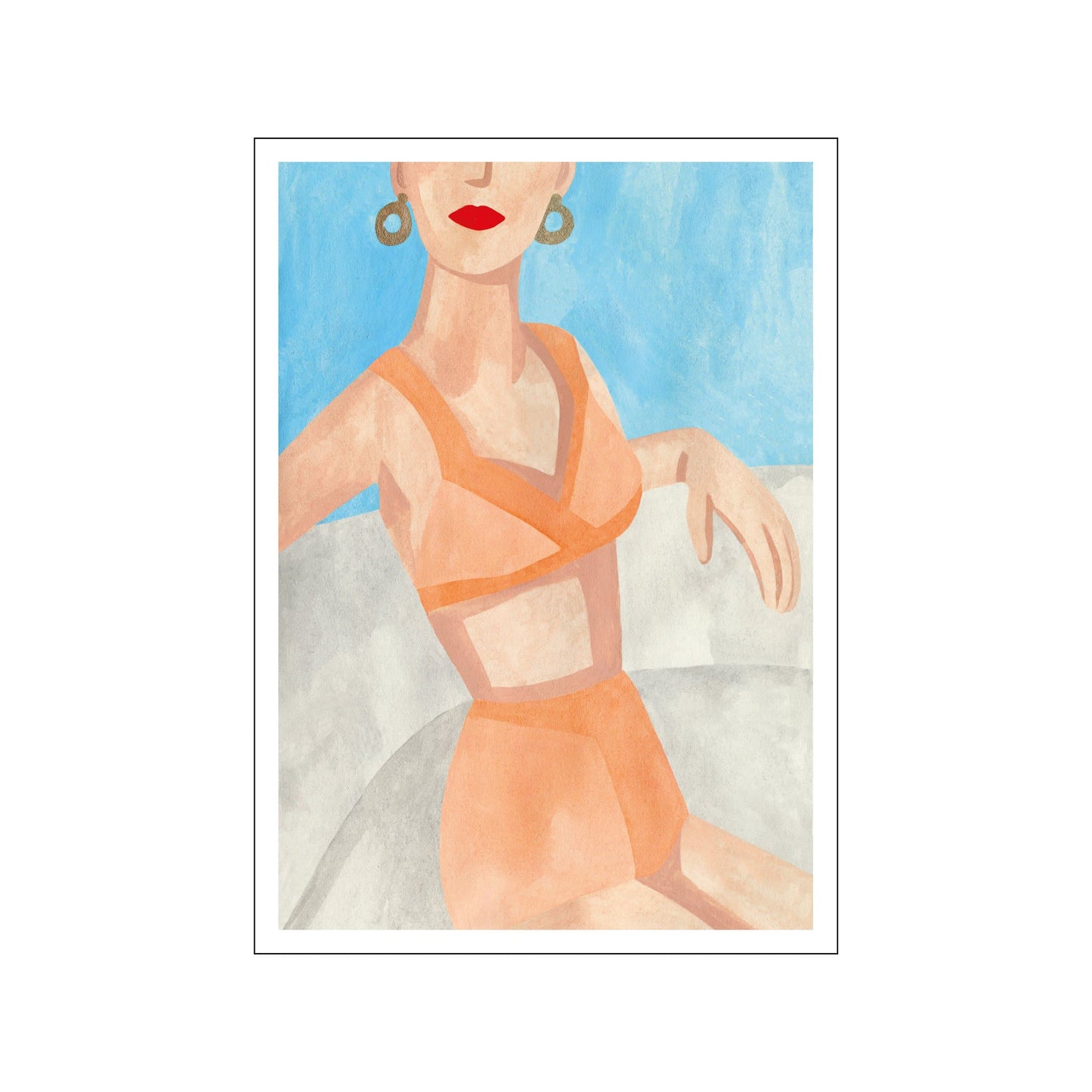 Sun Bathing Art Poster by Iga Kosicka