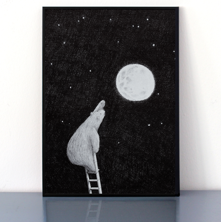 Never Stop Reaching Art Poster by Morten Løfberg