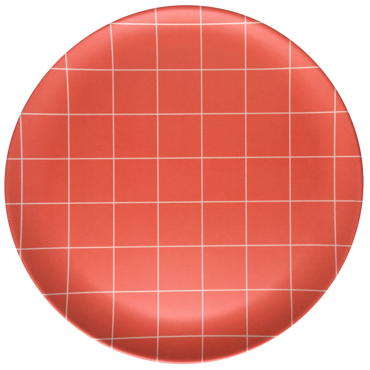 Red Grid Bamboo Fiber Side Plate