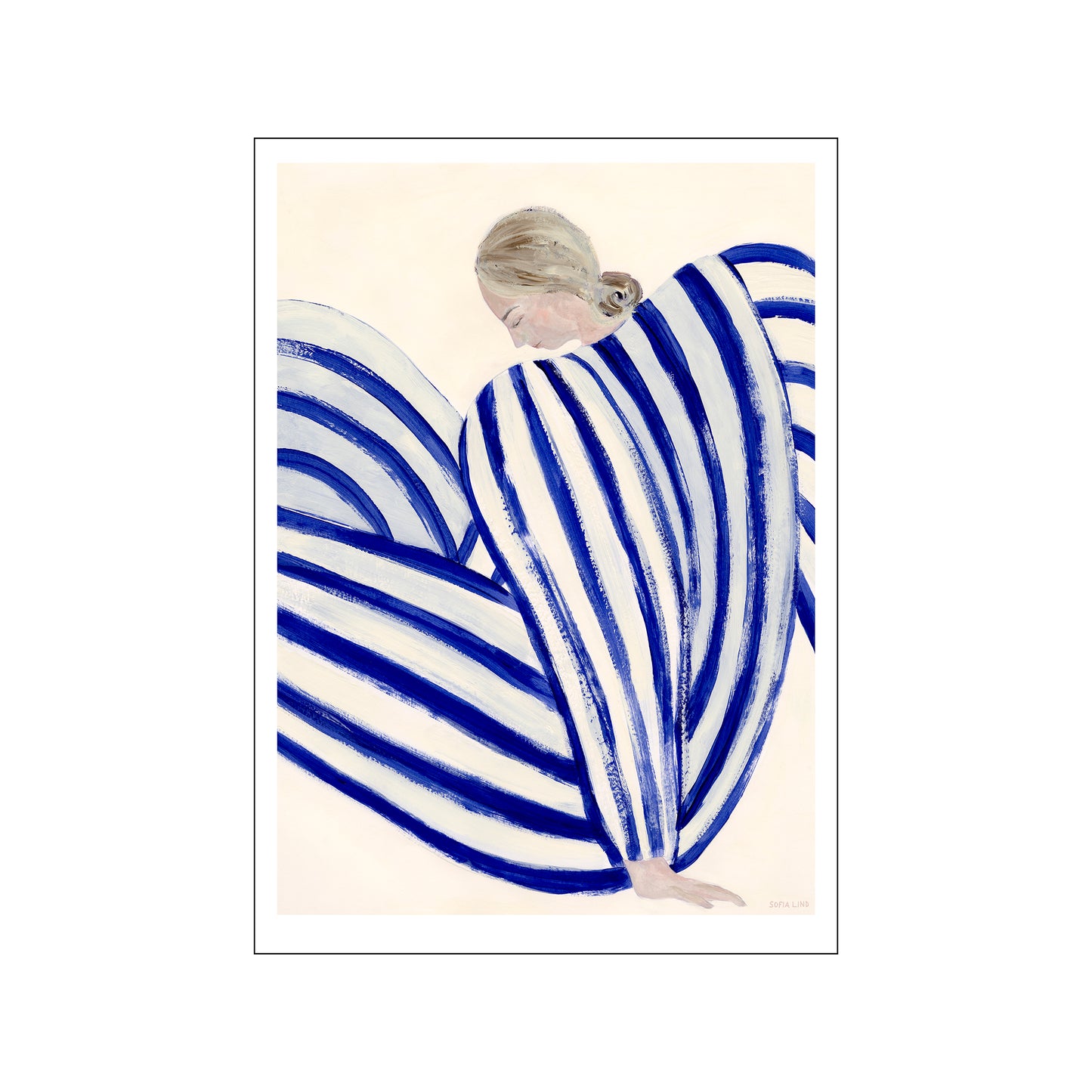 Blue Stripe at Concorde Art Poster by Sofia Lind