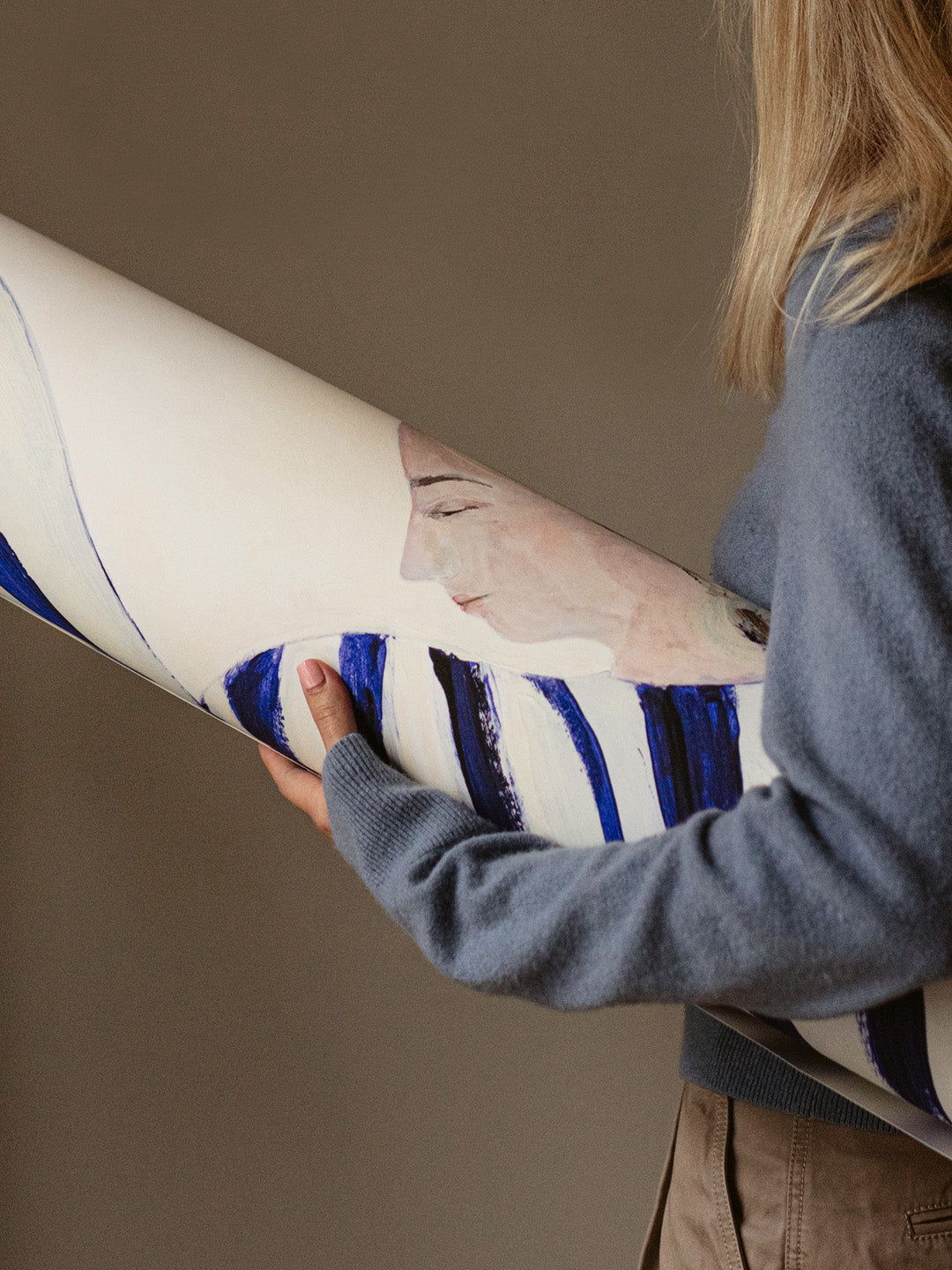 Blue Stripe at Concorde Art Poster by Sofia Lind