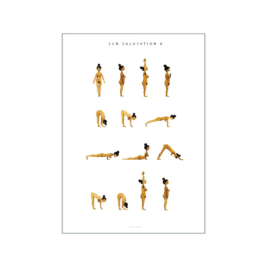 Sun Salutation A Woman Yoga Art Poster by Yoga Prints