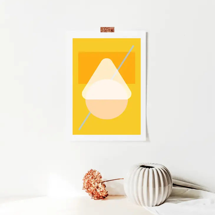 Yellow Sunday Art Poster by B + R Studio