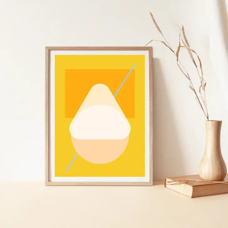 Yellow Sunday Art Poster by B + R Studio