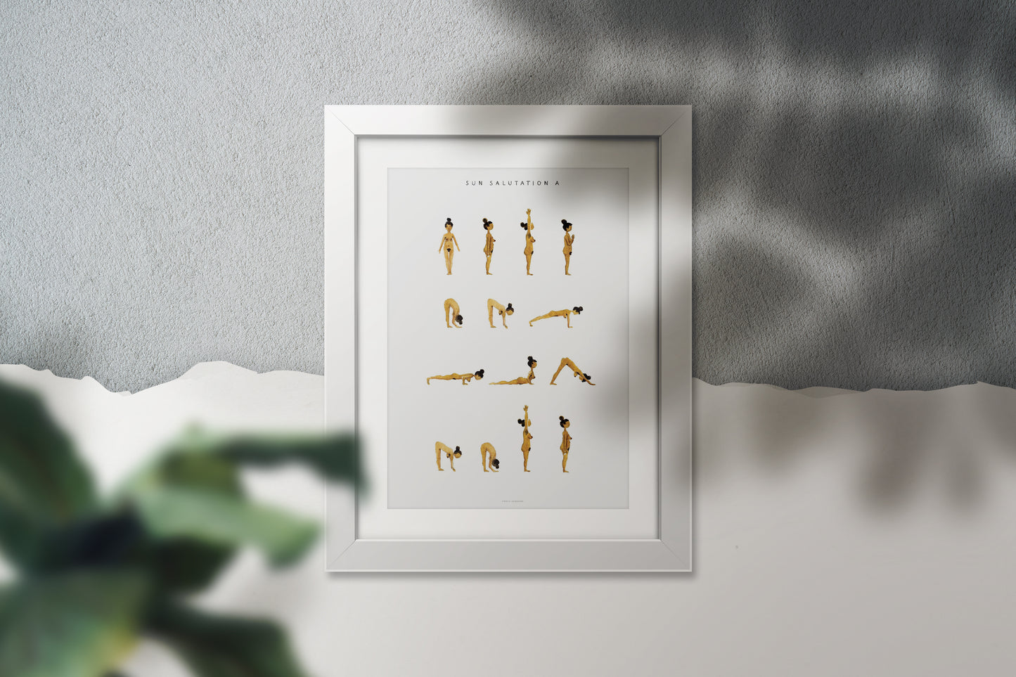 Sun Salutation A Woman Yoga Art Poster by Yoga Prints