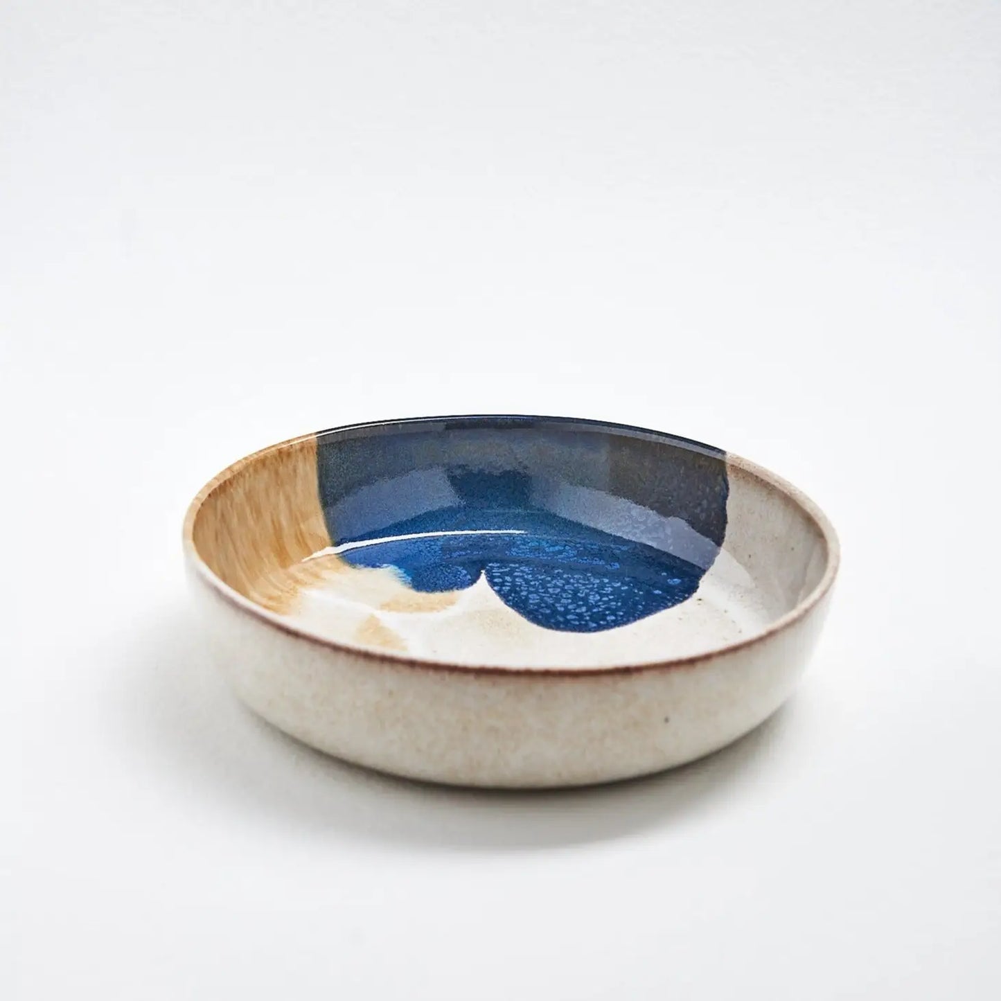 Watercolor Stoneware Handmade Ceramic Salad Bowl Blue