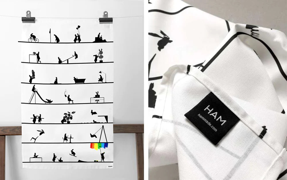 Anniversary Rabbit Tea Towel