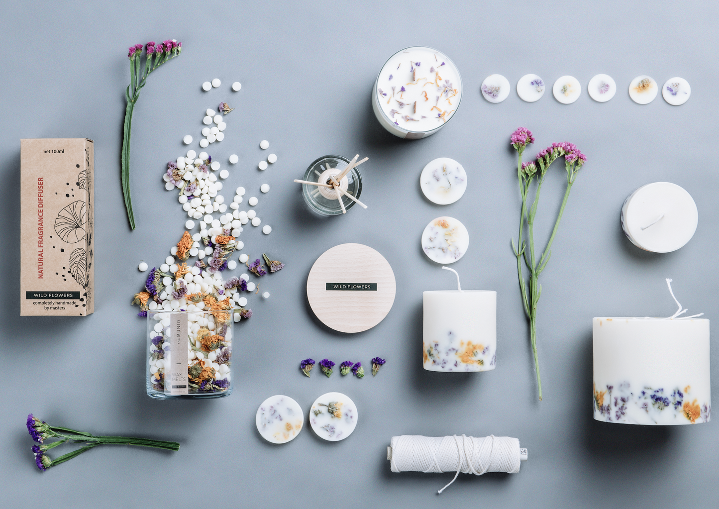 Wild Flowers Natural Soy Wax Melts in a Glass Votive