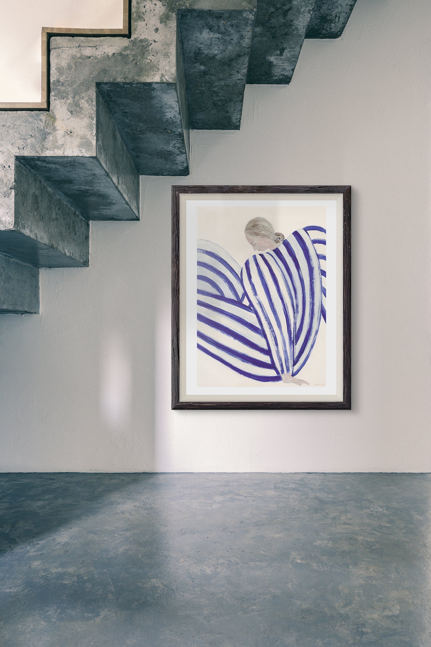 Blue Stripe at Concorde Art Poster by Sofia Lind
