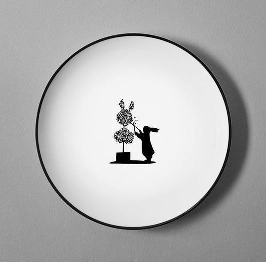 Topiary Rabbit Plate